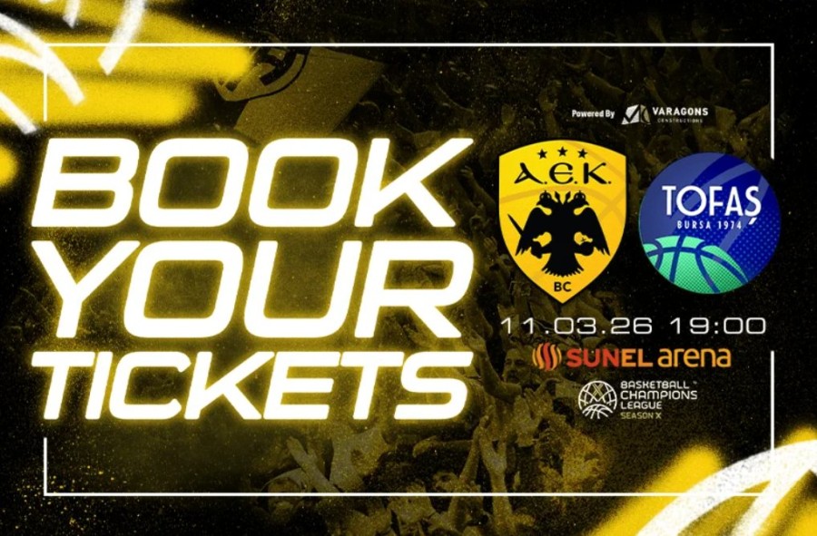 Συνεχίζεται η διάθεση των εισιτηρίων για το μεγάλο ματς της ΑΕΚ με την Τόφας